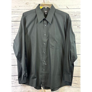 Men's Haggar Black Dress Shirt Neck 18.5